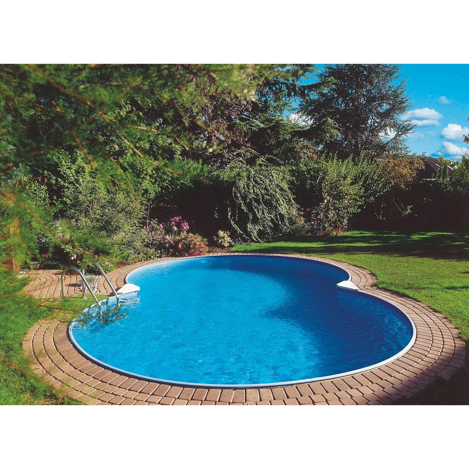 Summer Fun Stahlwand-Pool Calypso Einbau-u. Aufstellbecken Achtf. 525x320x150cm